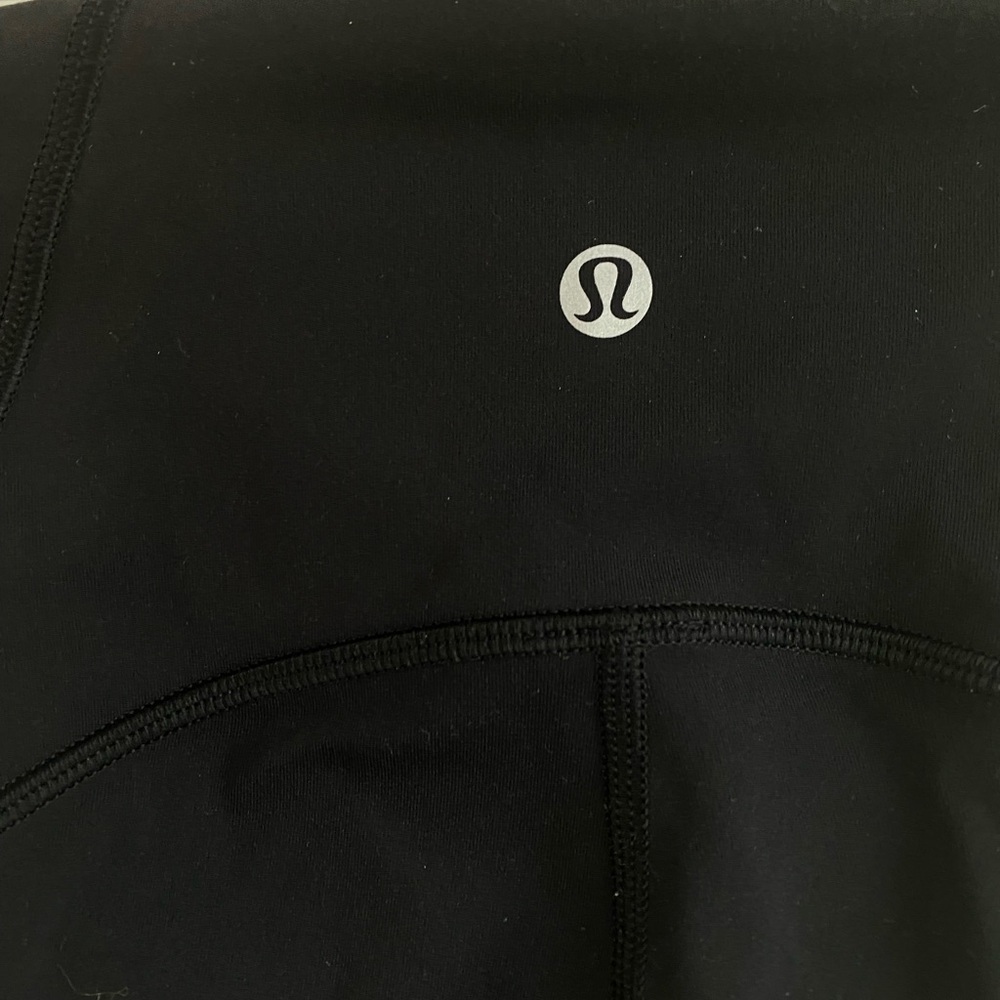 Lululemon Train Times Crop Mesh Leggings Pants Black size 2 - Picture 5 of 7